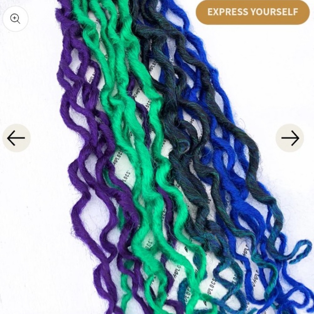 Boho Locs Goddess Highlights 22" - Multi Blue & Purple Accents - Picture 2 of 5